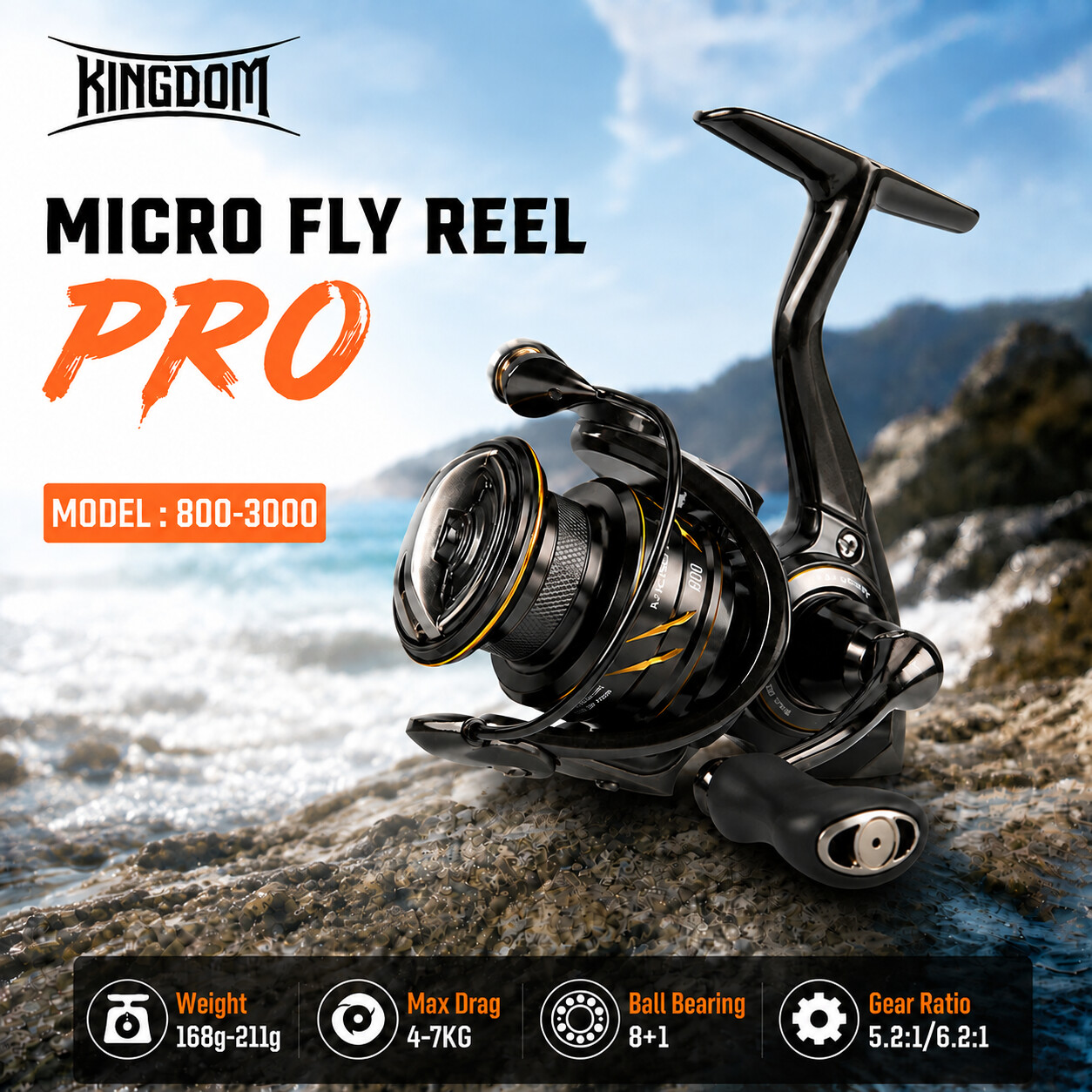 Abu Garcia Reel Revo - Carrete de Pesca Kingdom Micro Fly
